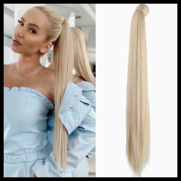 NEW Platinum Blonde Ponytail Extension - Picture 1 of 7